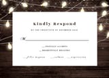 Wood and string lights - RSVP card